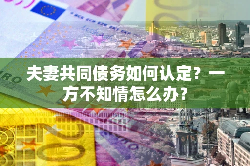 武汉夫妻共同债务如何认定？一方不知情怎么办？