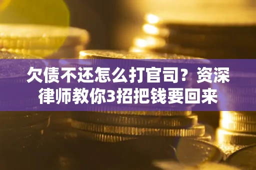 武汉欠债不还怎么打官司？资深律师教你3招把钱要回来