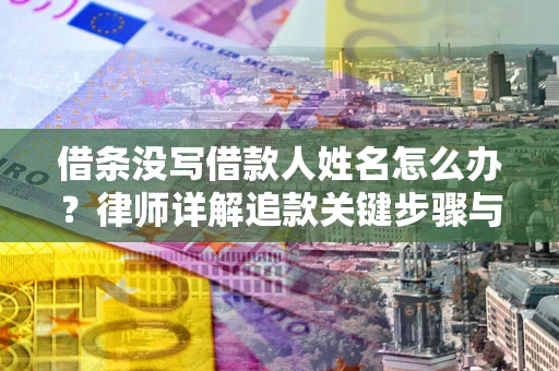 武汉借条没写借款人姓名怎么办？律师详解追款关键步骤与证据链构建