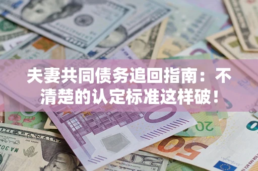 武汉夫妻共同债务追回指南：不清楚的认定标准这样破！