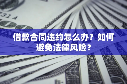 武汉借款合同违约怎么办？如何避免法律风险？