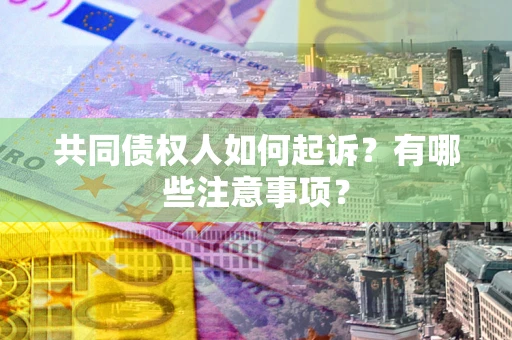 武汉共同债权人如何起诉？有哪些注意事项？